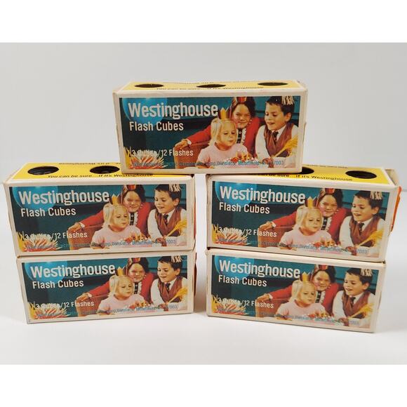 Vintage Flash Cubes Lot Westinghouse 5 Boxes 15 Camera Flashcubes 60 Flashes